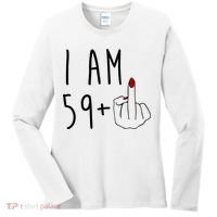 I Am 59 Plus Middle Finger Funny 60th Birthday Women's Long Sleeve Shirt thumb 0