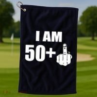 I Am 51 Middle Finger Funny 51st Birthday Golf Towel thumb 1