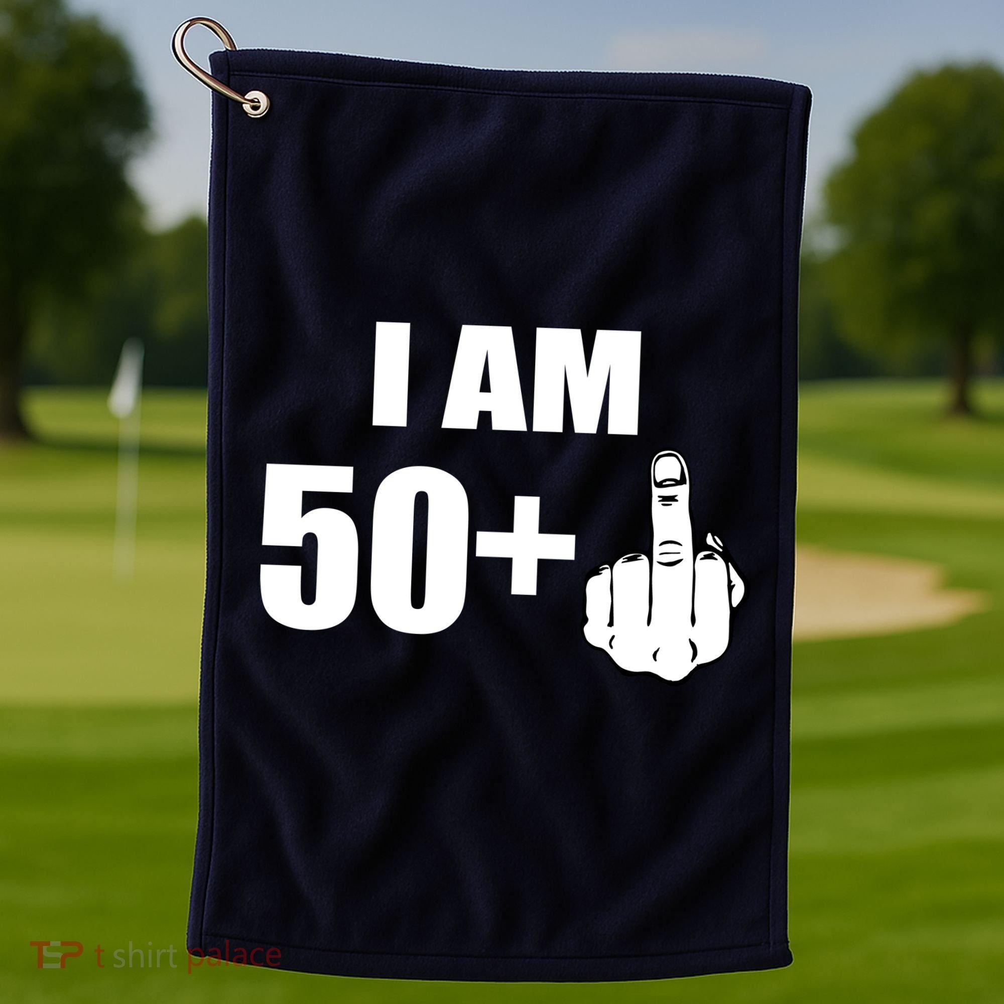 I Am 51 Middle Finger Funny 51st Birthday Golf Towel