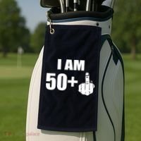 I Am 51 Middle Finger Funny 51st Birthday Golf Towel thumb 2