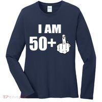 I Am 51 Middle Finger Funny 51st Birthday Women's Long Sleeve Shirt thumb 0