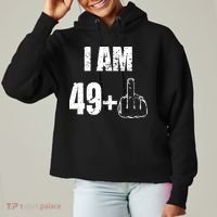 I Am 50, 49 Plus One Funny 50th Birthday 1967 Ladies Heavyweight Boxy Pullover Hoodie thumb 0