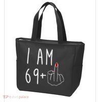 I Am 69 Plus Middle Finger Funny 70th Birthday Tote Bag thumb 3