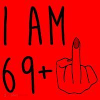 I Am 69 Plus Middle Finger Funny 70th Birthday Santa Hat thumb 1