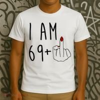 I Am 69 Plus Middle Finger Funny 70th Birthday T-Shirt thumb 3