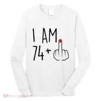 I Am 74 Plus 1 Middle Finger For A 75th Birthday For Wo Long Sleeve Shirt thumb 0