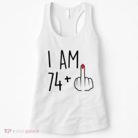 I Am 74 Plus 1 Middle Finger For A 75th Birthday For Wo Women's Tank Top thumb 0