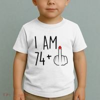 I Am 74 Plus 1 Middle Finger For A 75th Birthday For Wo Toddler T-Shirt thumb 2