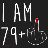 I Am 79 Plus Middle Finger Funny 80th Birthday Women's Sweatshirt thumb 2