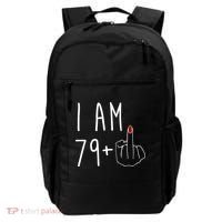 I Am 79 Plus Middle Finger Funny 80th Birthday Backpack thumb 0