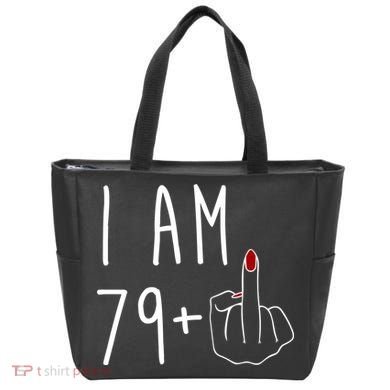 I Am 79 Plus Middle Finger Funny 80th Birthday Tote Bag