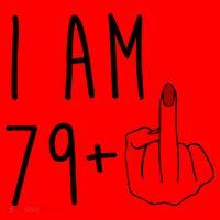 I Am 79 Plus Middle Finger Funny 80th Birthday Santa Hat thumb 1