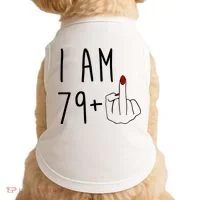 I Am 79 Plus Middle Finger Funny 80th Birthday Doggie Tank thumb 0