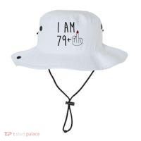I Am 79 Plus Middle Finger Funny 80th Birthday Bucket Hat thumb 0