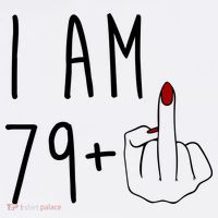I Am 79 Plus Middle Finger Funny 80th Birthday Beanie thumb 2