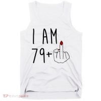 I Am 79 Plus Middle Finger Funny 80th Birthday Tank Top thumb 0