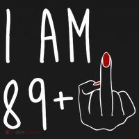 I Am 89 Plus Middle Finger Funny 90th Birthday Coaster thumb 2