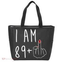 I Am 89 Plus Middle Finger Funny 90th Birthday Tote Bag thumb 0