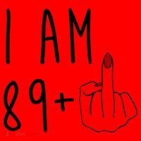 I Am 89 Plus Middle Finger Funny 90th Birthday Santa Hat thumb 1