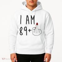 I Am 89 Plus Middle Finger Funny 90th Birthday Hoodie thumb 2