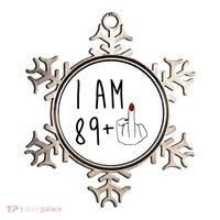 I Am 89 Plus Middle Finger Funny 90th Birthday Ornament thumb 0
