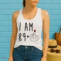 I Am 89 Plus Middle Finger Funny 90th Birthday Women's Tank Top thumb 2