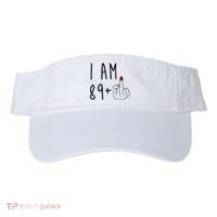 I Am 89 Plus Middle Finger Funny 90th Birthday Visor thumb 0