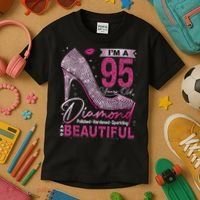 I'M A 95 Years Old Diamond 95 And Fabulous 95th Birthday Kids T-Shirt thumb 3