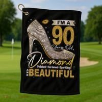 I'M A 90 Years Old Diamond 90 And Fabulous Birthday Golf Towel thumb 1
