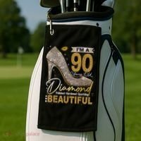 I'M A 90 Years Old Diamond 90 And Fabulous Birthday Golf Towel thumb 2