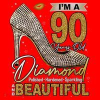 I'M A 90 Years Old Diamond 90 And Fabulous Birthday Santa Hat thumb 1