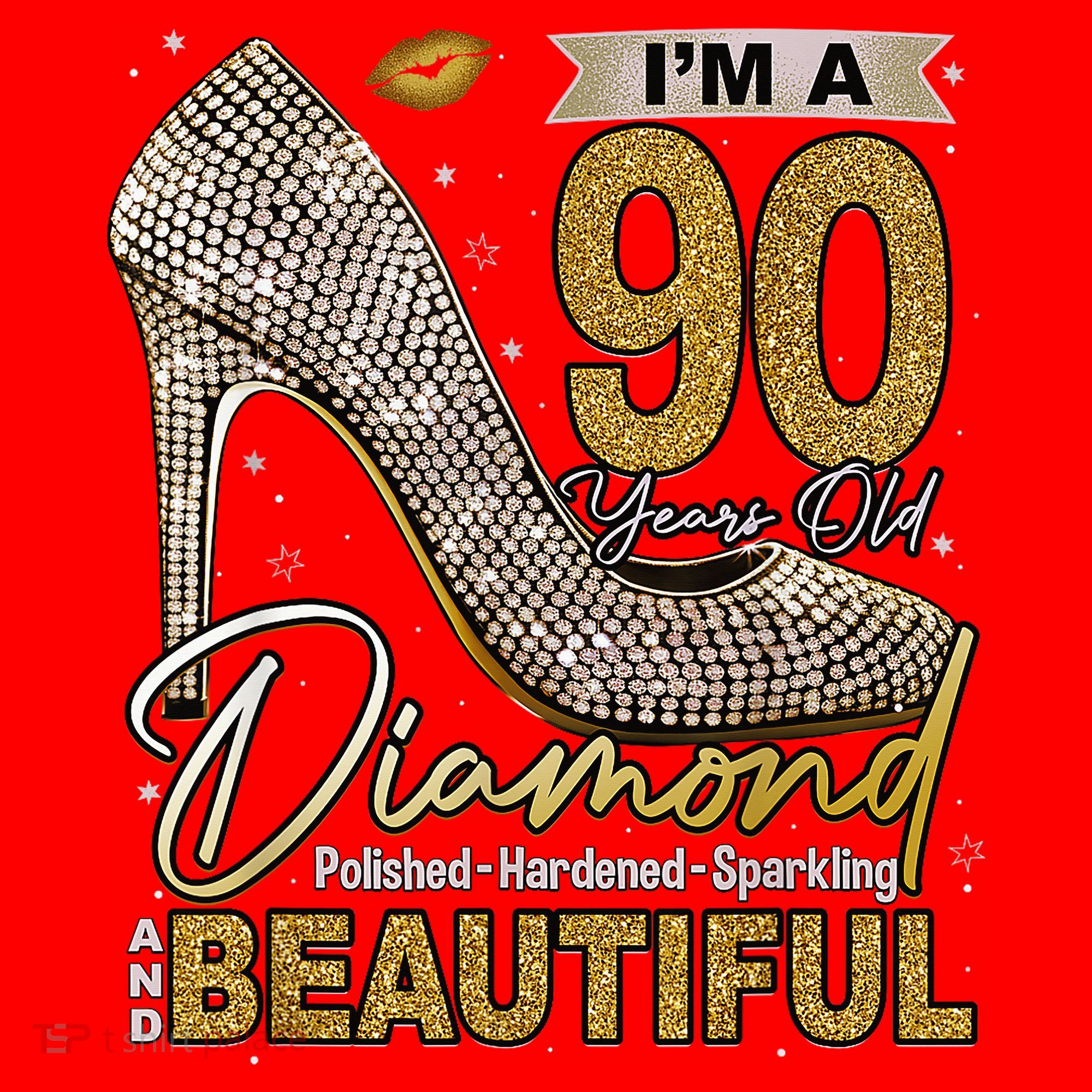 I'M A 90 Years Old Diamond 90 And Fabulous Birthday Santa Hat