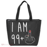 I Am 99 Plus Middle Finger Funny 100th Birthday Tote Bag thumb 0