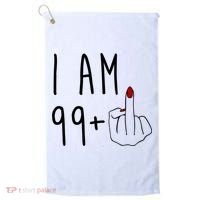 I Am 99 Plus Middle Finger Funny 100th Birthday Golf Towel thumb 0
