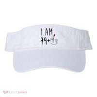 I Am 99 Plus Middle Finger Funny 100th Birthday Visor thumb 0