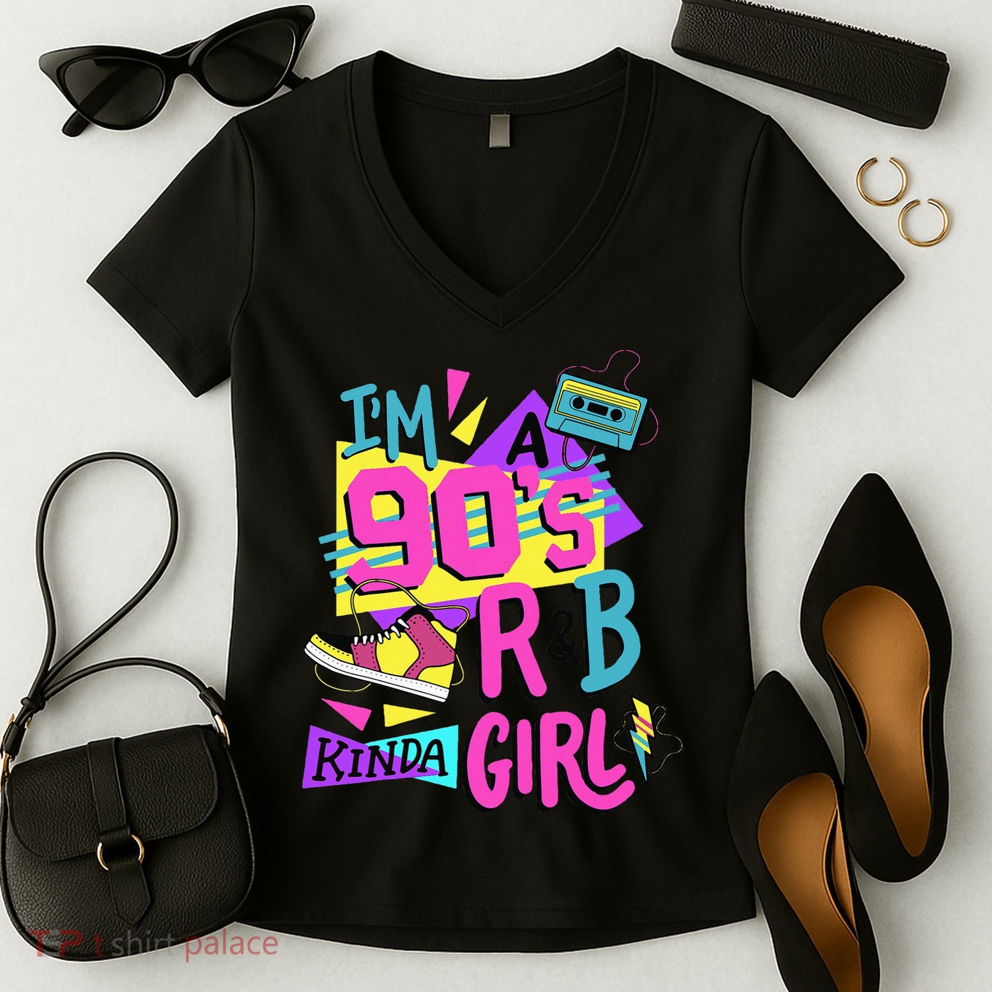 IM A 90S R&B Kinda Girl Women's V-Neck T-Shirt