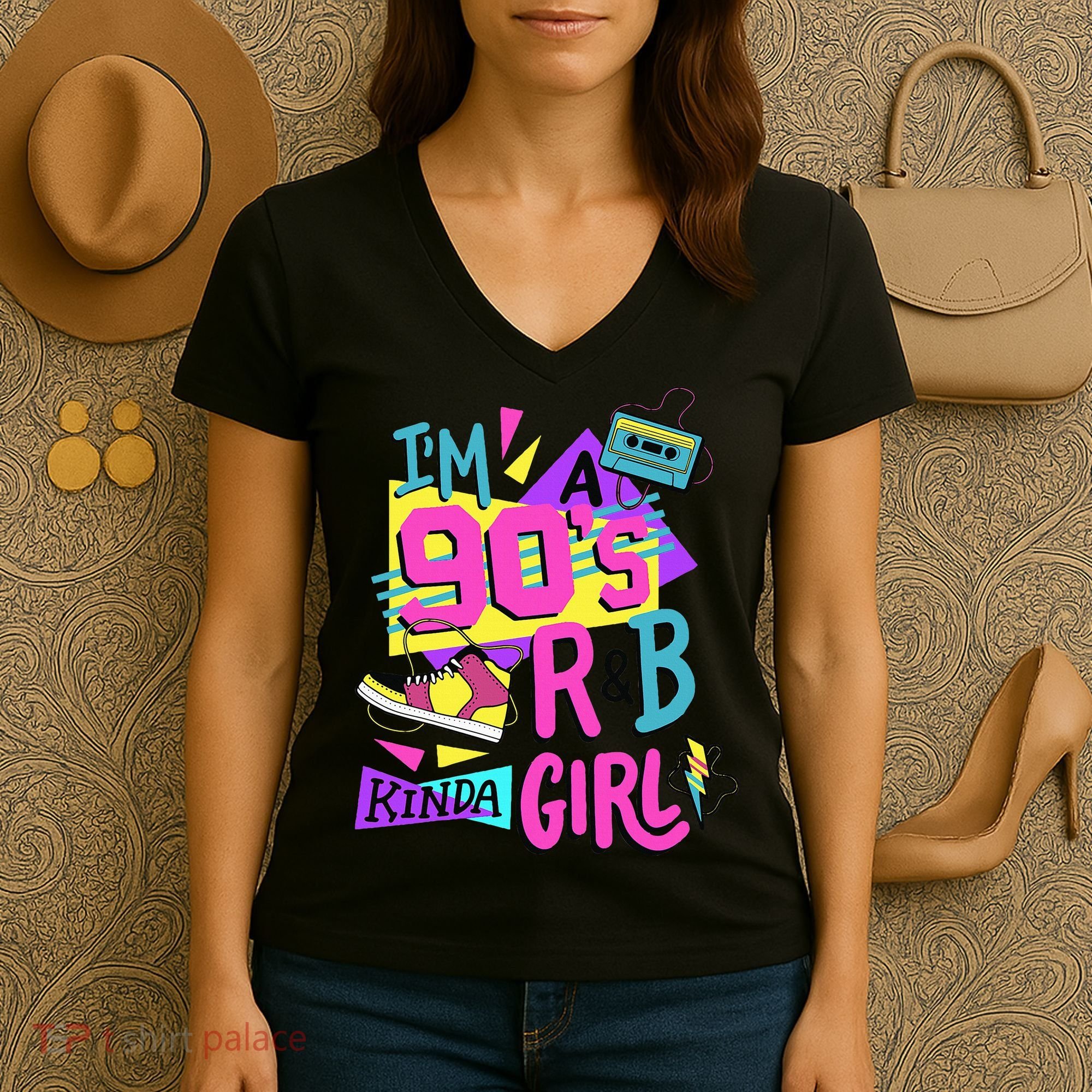 IM A 90S R&B Kinda Girl Women's V-Neck T-Shirt