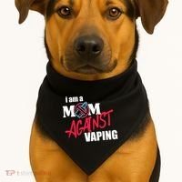 I Am A Mom Against Vaping Non Smoker Anti Vape Supporter USA-Made Doggie Bandana thumb 1