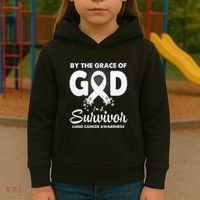 I Am A Survivor Lung Cancer Survivor Kids Hoodie thumb 3
