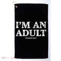 I'm An Adult Technically Funny 18th Birthday Gift Golf Towel thumb 0