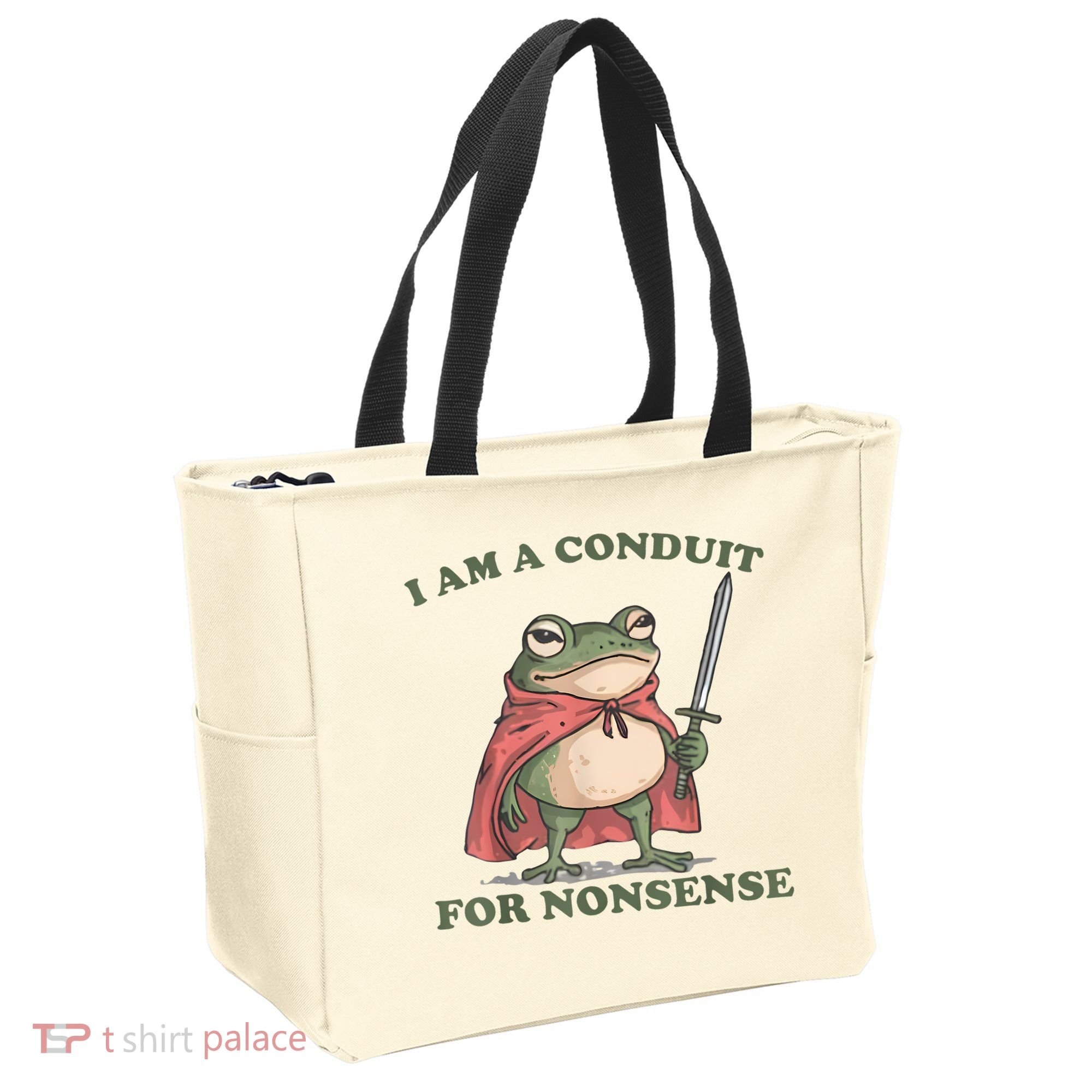 I Am A Conduit For Nonsense Funny Frog Tote Bag