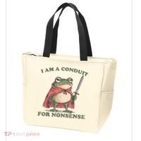 I Am A Conduit For Nonsense Funny Frog Tote Bag thumb 3