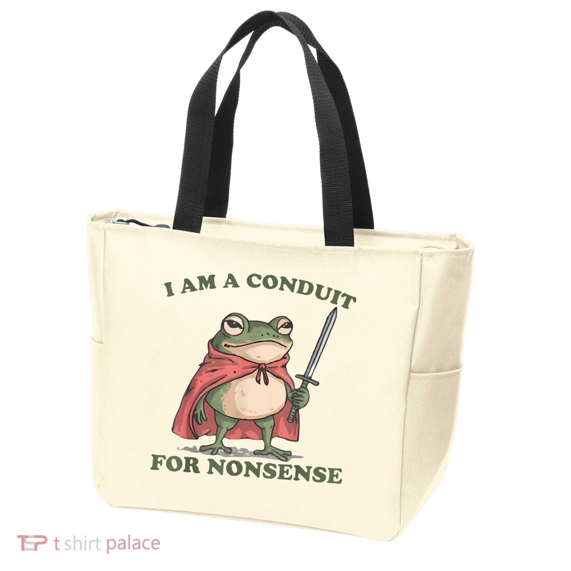 I Am A Conduit For Nonsense Funny Frog Tote Bag