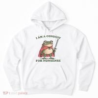 I Am A Conduit For Nonsense Funny Frog Hoodie thumb 0