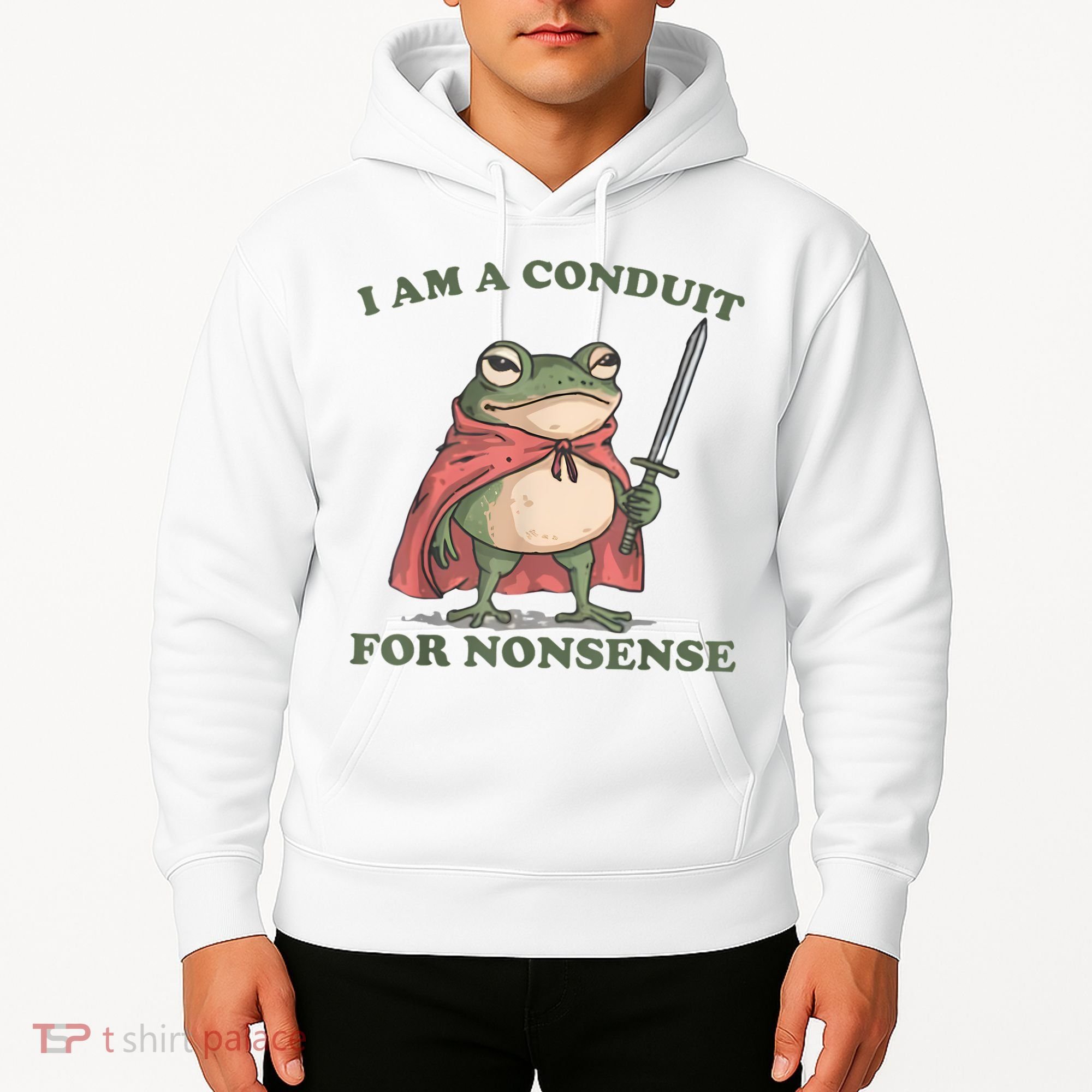 I Am A Conduit For Nonsense Funny Frog Hoodie