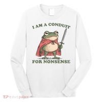 I Am A Conduit For Nonsense Funny Frog Long Sleeve Shirt thumb 0