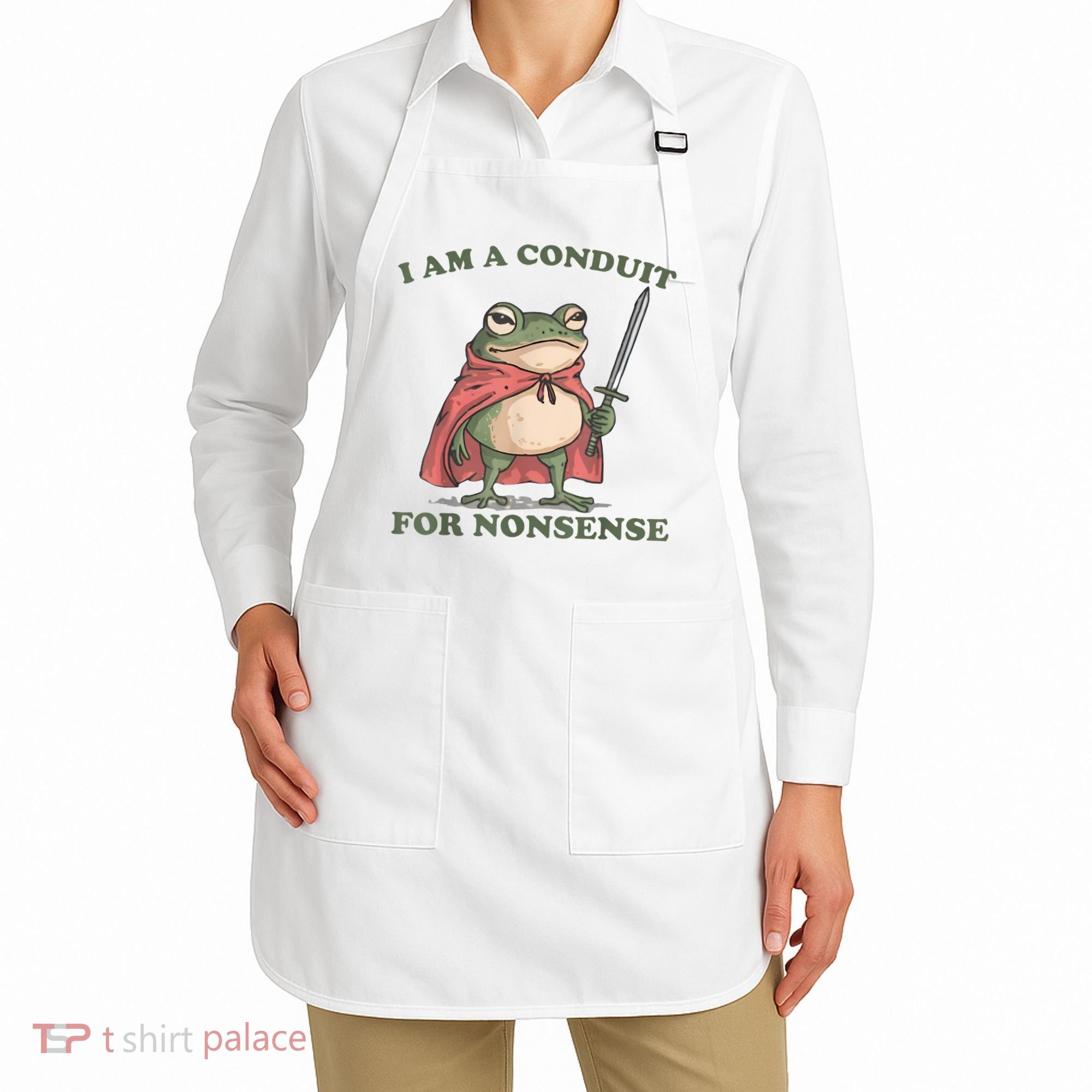 I Am A Conduit For Nonsense Funny Frog Apron