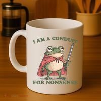 I Am A Conduit For Nonsense Funny Frog Coffee Mug thumb 4