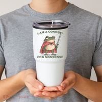 I Am A Conduit For Nonsense Funny Frog Tumbler thumb 2
