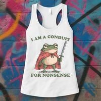 I Am A Conduit For Nonsense Funny Frog Women's Tank Top thumb 3